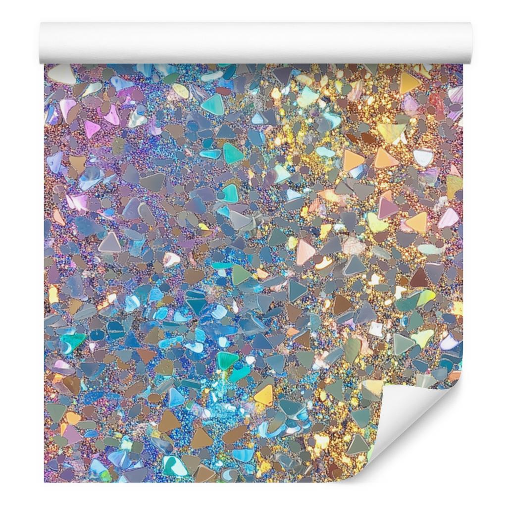 Iridescent glitter wallpaper in blue and beige for the living room and bedroom 50x1000