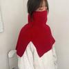 Decoration Accessories High Collar Solid Color Wraps Female Wool Scarf Knitted Shawl Knitted Cape