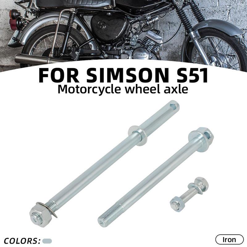 Motorcycle Rear Tire Wheel Axle Set Flat Fork Axis For Simson Sim-Son S51 Off-road Dirt Pit Bike Motocross Parts Stainless Stee