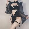 Dark Witch Hollow Puff Sleeve Cheongsam Costumes Demon Game Dress Bandage Sexy Lingerie Uniform Halloween Costumes for Women