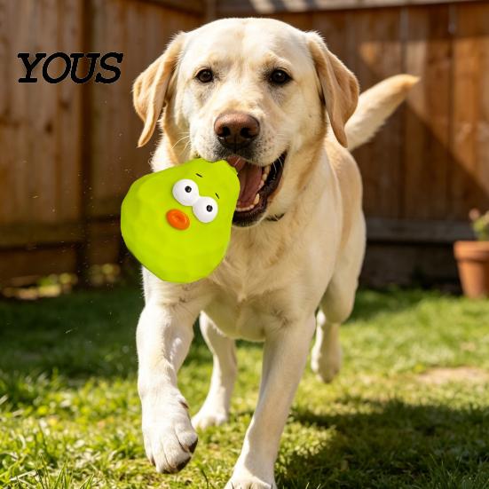 Flexible Latex Pet Plaything Squeaky Pear Dog Toy, Chew Small Medium Toys Interactive Fetch Teeth Cleaning Toy for Aggressive Chewers Anxiety Relief