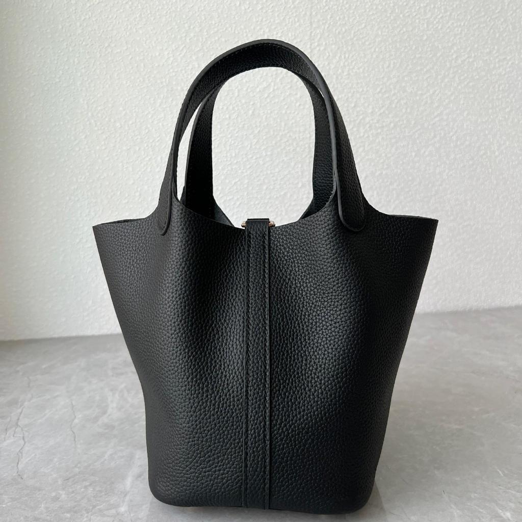 Women's Classic Versatile Cowhide Leather Bucket Bag