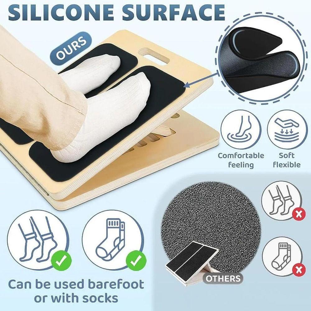 Folding Balancing Fitness Pedal Portable Wooden Slant Board  Strength Training