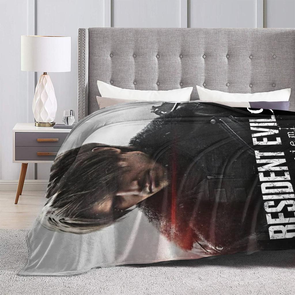 Residents Evils 9 Leon Keneddy Blanket Multi-size Warm Cozy Fluffy Games Throw Blankets for Couch Sofa and Bed