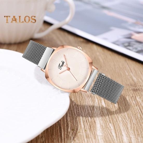 Damen-Quarzuhr mit rundem Zifferblatt, Magnetverschluss, Armband aus  Legierung, Zeitmessung, hohe Genauigkeit, Damen-Armbanduhr für den Alltag, 