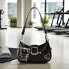 Y2k Women's Korean Style Shoulder Bag with Detachable Chain Strap Star Accents Zipper, PU Crossbody Bag, Versatile Travel Purse