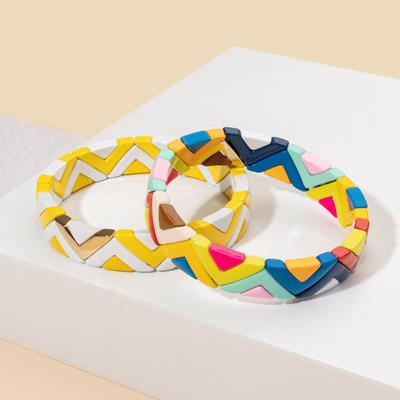 2026 Vente Chaude Mode Mode Bracelet Patchwork Style Bohème Pliable à Porter DIY Bracelet Perles Émail Couleur Mixte