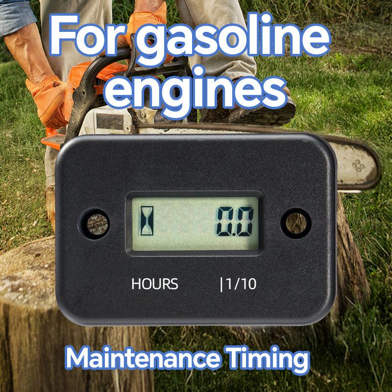 1 Set Motorcycle Engine Working Hour Meter Inductive Timer Lcd Display Digital Time Gause For Atv Boat Moto Instrument