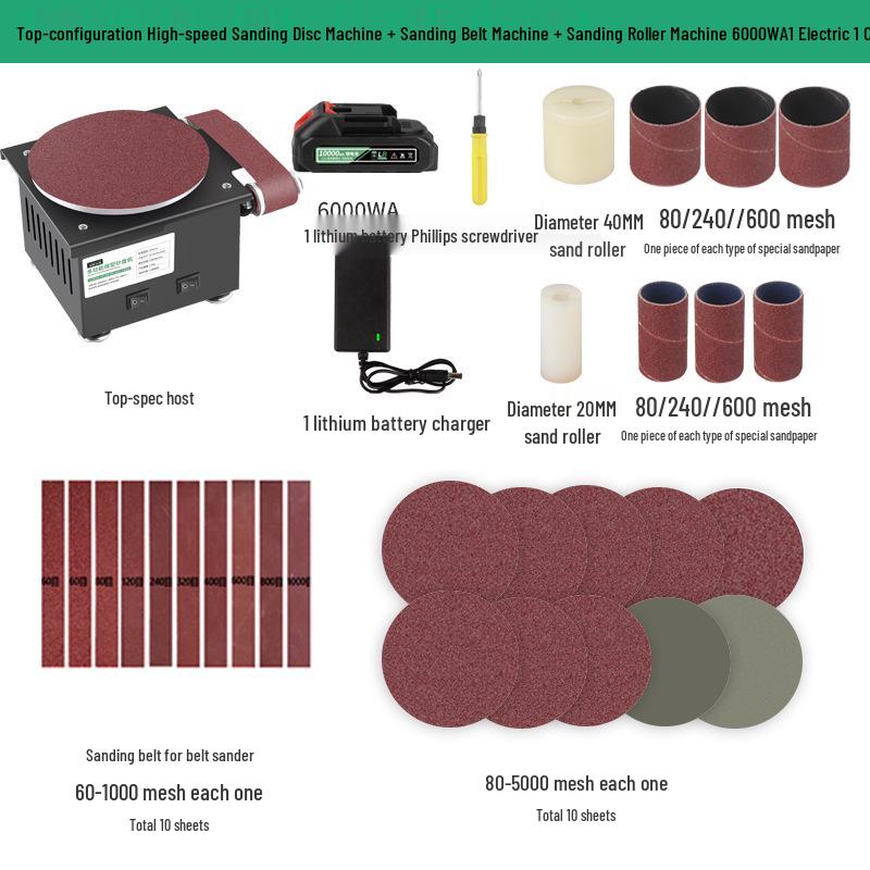Electric Mini Belt Sander with Lithium Battery – High-Speed Knife Sharpener & Edging Tool for Home DIY