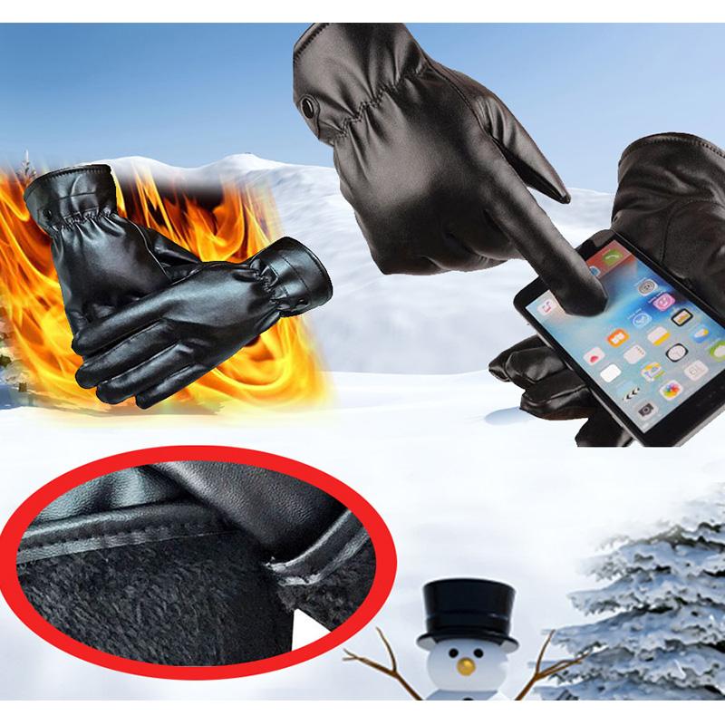Touch Screen Gloves Gloves Winter Soft Velvet Hand PU Gloves Hand Protector for Man