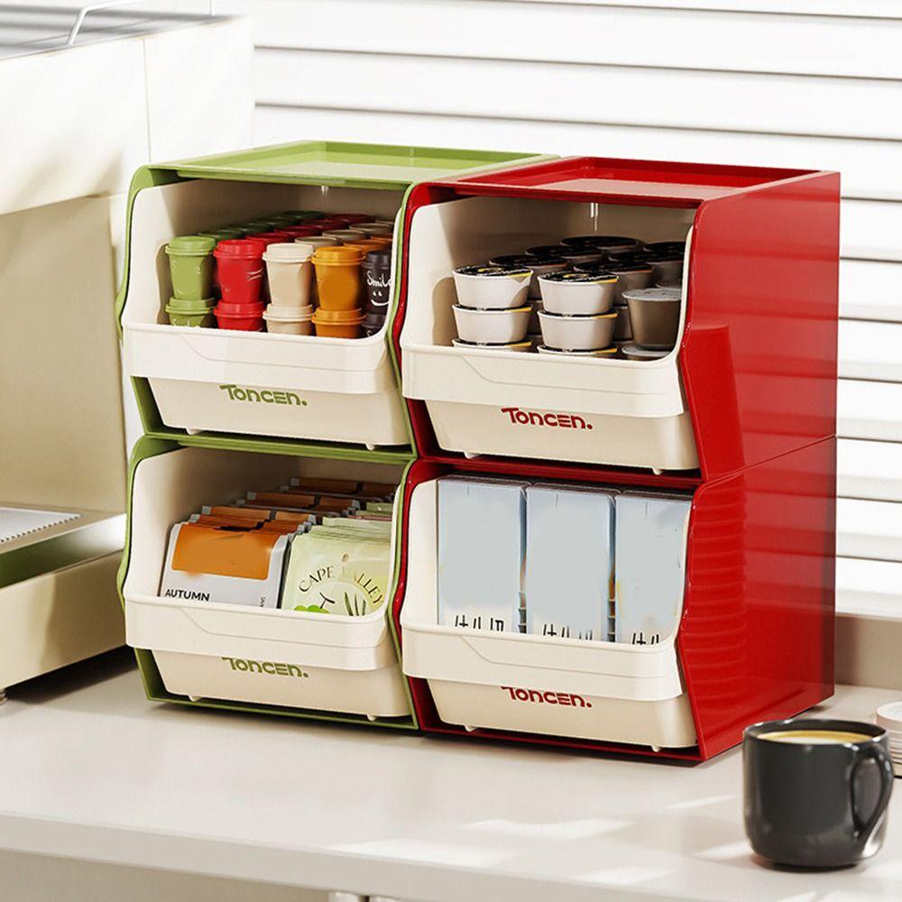 Wall-Mounted Tea Bag Storage Box Dustproof Instant Coffee Rack Sundries Storage Rack for Home