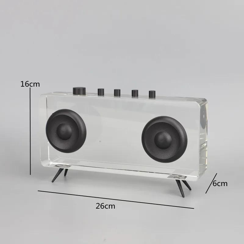 Metal Geometry Art Crystal Phonograph, Speaker, Broadcasting Machine, Model Decoration Ornament, Home Decoration Crafts