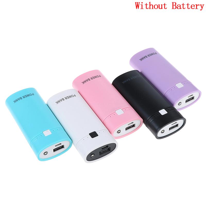2x 18650 USB Mobile Power Bank Battery Charger Box Case with flashnight