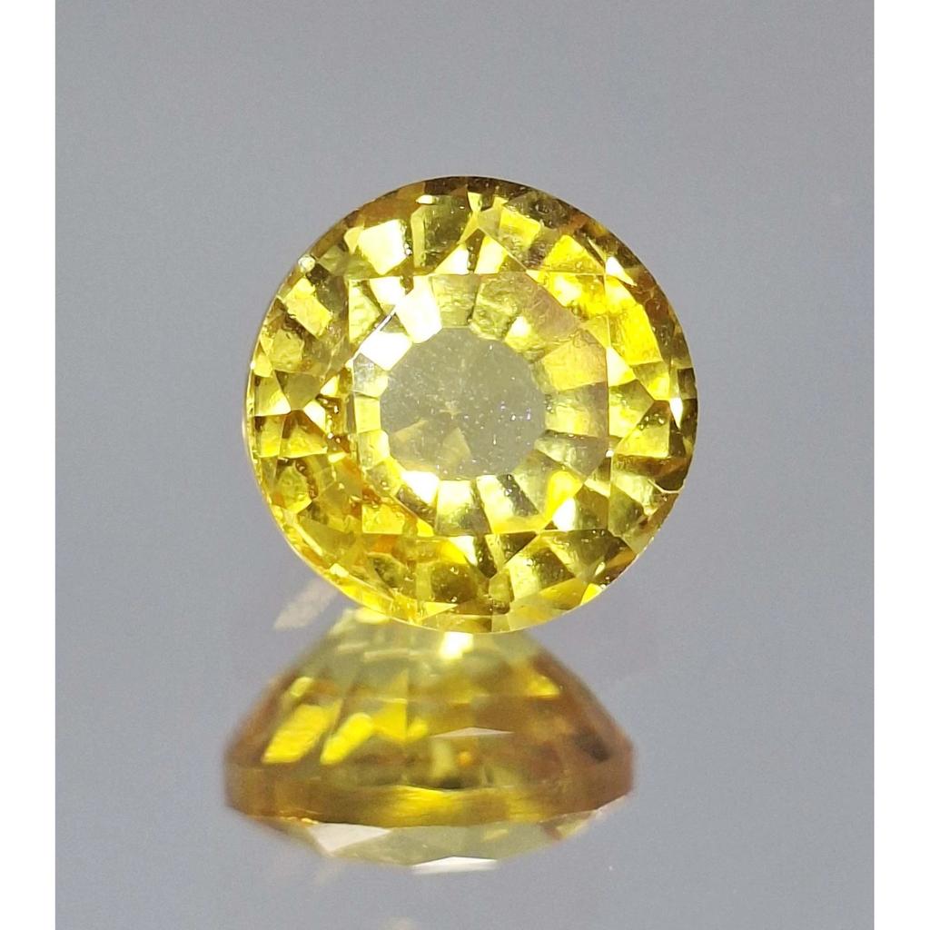 Certified Natural Yellow Color Sapphire Round Cut 8-10 Ct Fabulous Gemstone