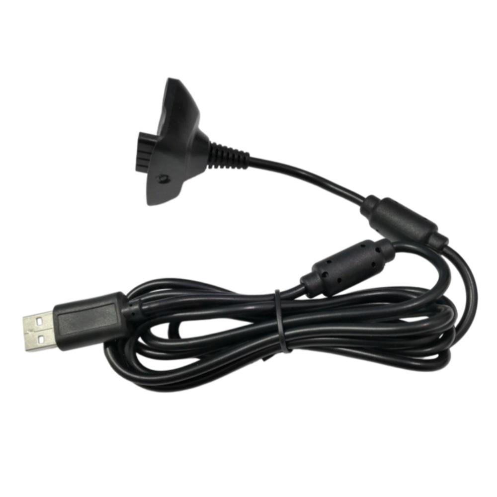 Black Wireless Controller USB Charging Cable Replacement Charger Cord For Xbox 360