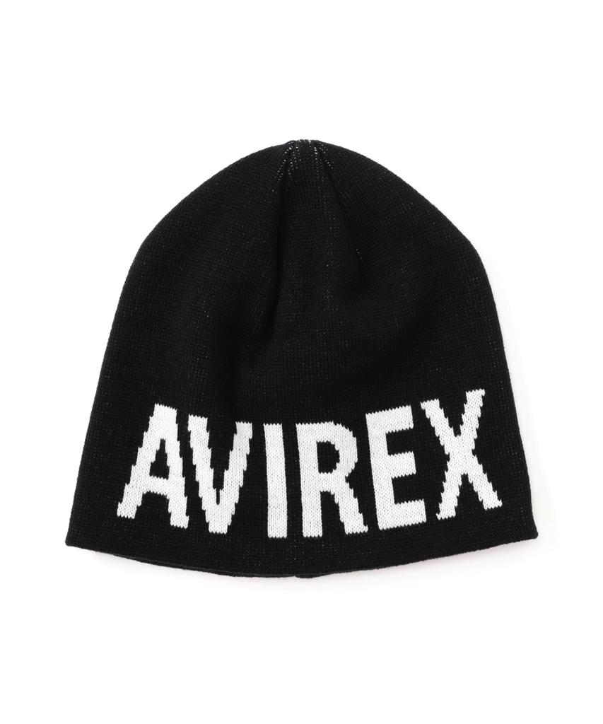 AVIREX Direct Store Limited AVIREX LOGO BEANIE Knit Cap Women's F 010 Black 783-5274606