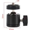 Mini Ball Head 1/4'' Screw Swivel Tripod Head Mount 360 Degree Rotating Base Adapter Ballhead for Camera Tripod Dash Cam Phone