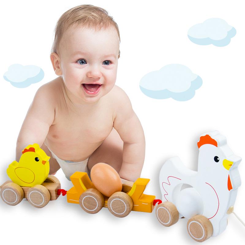 Wooden Pull-Along Chick Toy: Baby Walker for Early Education and Crawling Training