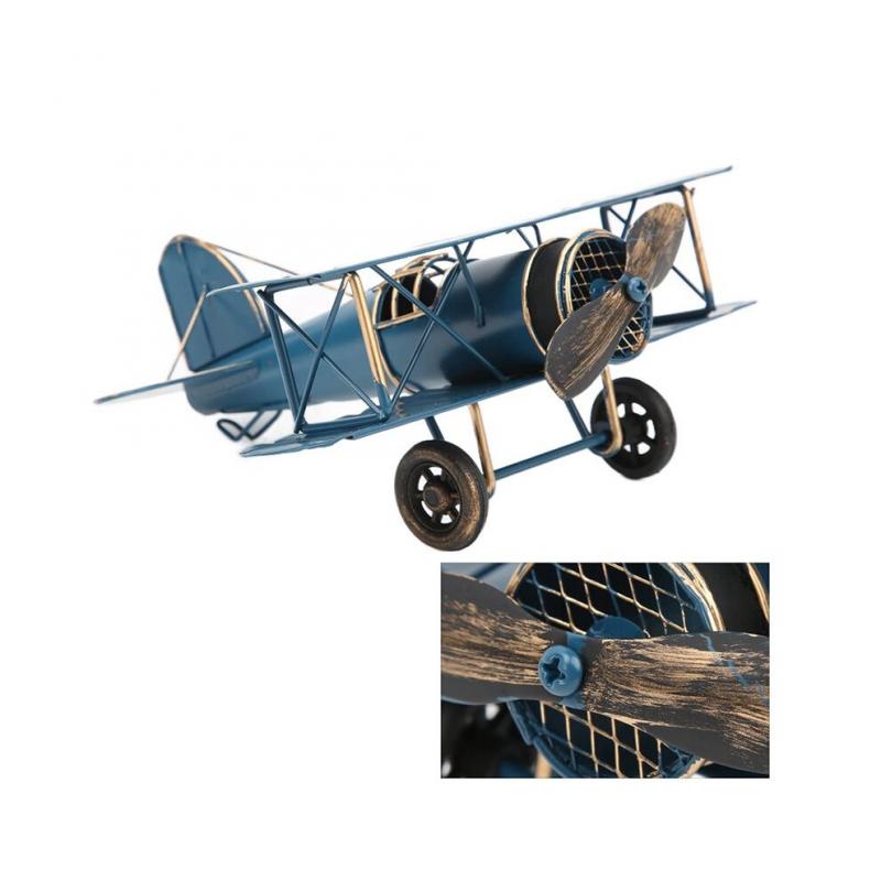 Flugzeugmodell-Dekoration, Vintage-Doppeldecker, Handgefertigte Heimdekorationen, Schreibtischdekoration, Schreibtischdekoration, Flugzeug