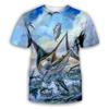 2026 New Summer Men's T-shirt 3D Printed Deep Sea Fish Leisure Round Neck T-shirt Plus Size Fashion