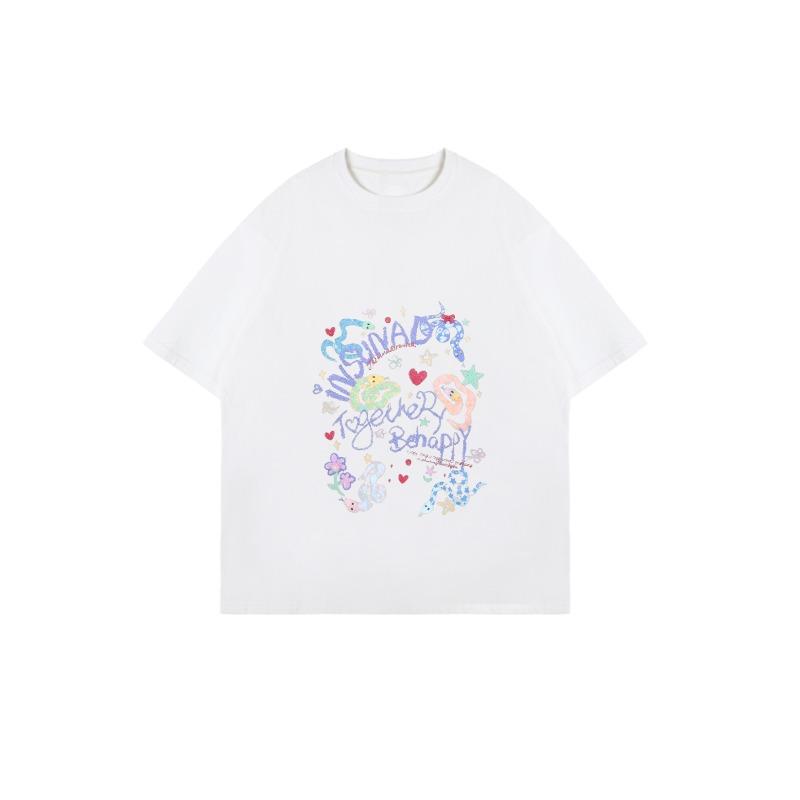 Oversized T Shirt Black Colorful Embroidered Graphic Print With Words Give Love To Yourself Be Happy Casual Streetwear Fashion Women Summer Top