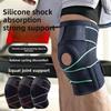 Sports Knee Pads Basketball Running Spring Straps Pressurized Leggings Silicone Meniscus Shock Absorption Patella Band Breathable