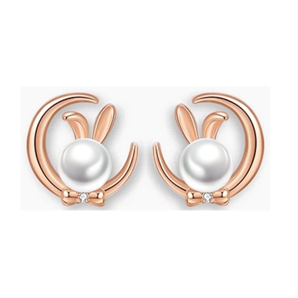 

Милый комплект серег и ожерелья с изображением лунного кролика, женские легкие серьги класса люкс с рисунком зодиака кролик, цепочка на ключицу с изображением лунного кролика