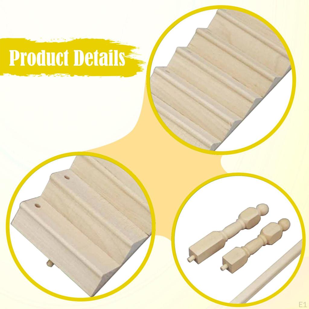 1/12 Miniature Dollhouse Stair Railing Model Accessory for Sand Table