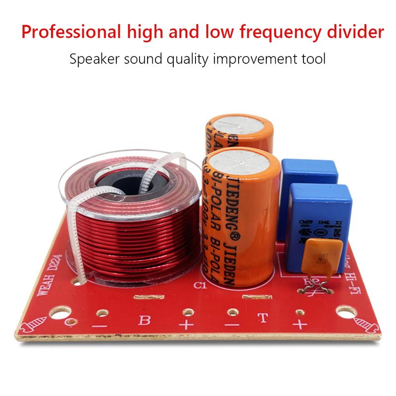 80W Bass Speaker Frequency Divider 2 Way Car Audio Woofer Loudspeaker Speakers Crossover Filter for Cars Vehicle
