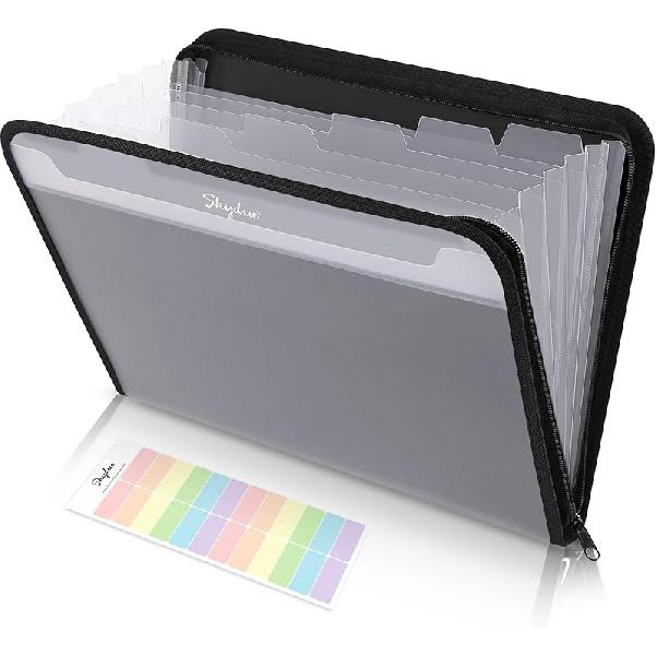 Document Organizer, Accordion Folder with Front Pocket, 7 Pocket Expanding File Folder, Letter Size, Important Document Folder with Double Zipper,