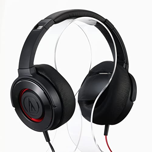 Audio-Technica ATH-WS550 Solid Bass Portable Headphones Deep Bass Black Red