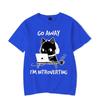 Go Away I’m Introverting Graphic T Shirts Funny Cat Gamer Gaming Tshirt Tops Fashion Harajuku T-shirts Women Men Brand T-shirt