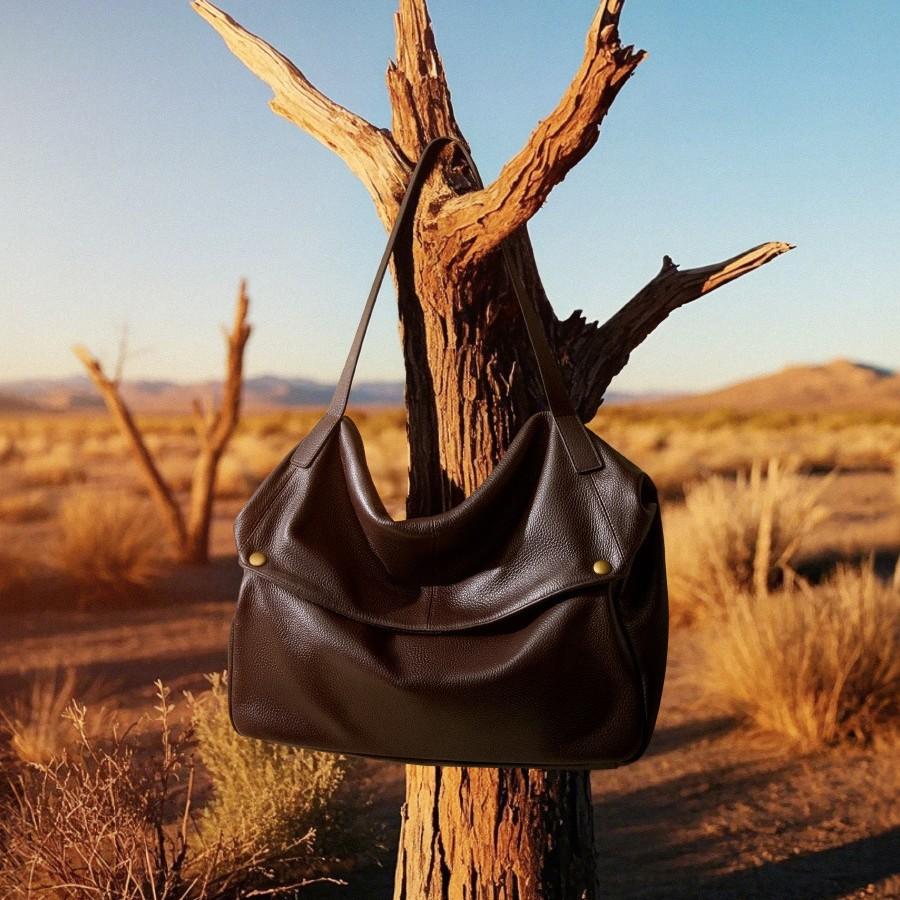 Bolso Tote de Cuero Vacuno de Gran Capacidad Bolso de Hombro Versátil de Cuero Suave Bolso Casual para Mujer