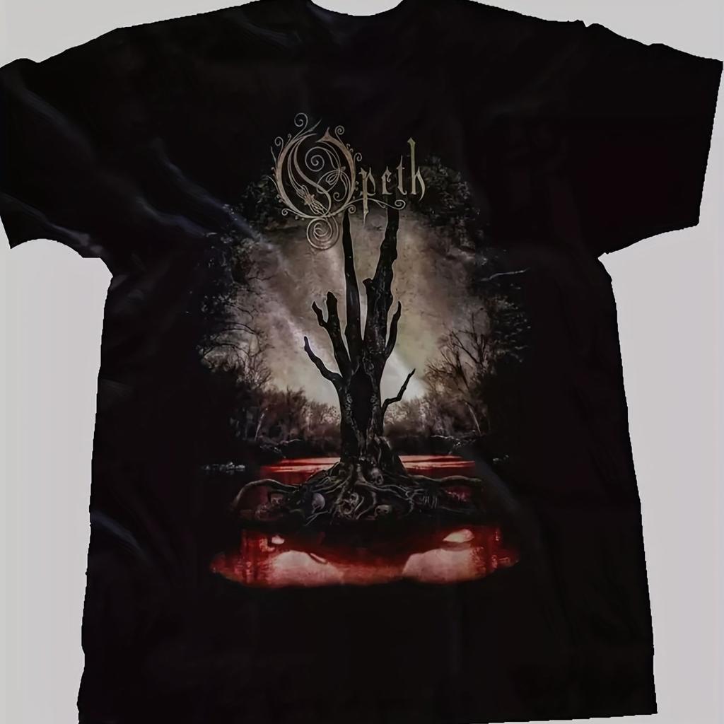 Vtg Opeth Band Blackwater Park Cotton Black Full Size Unisex T-Shirt Casual Outdoor Soft and Comfortable T-shirt