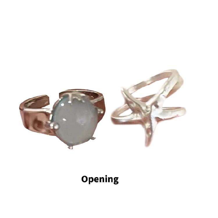 Elegante Verdrehte Designs Seesternringe Verziert mit Mehrfarbigen Kristallen Verstellbare Passform für Lässige oder Besondere Anlässe