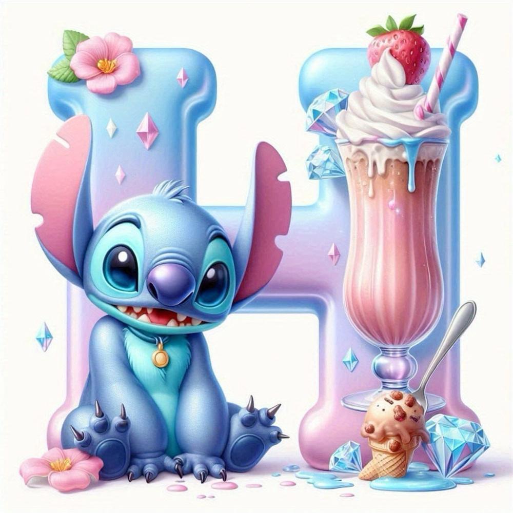 Disney Bordado de Diamantes Punto Mosaico de Dibujos Animados Novedad 26 Letras Pintura Imagen de Pedrería Helado Decoración Habitación Infantil