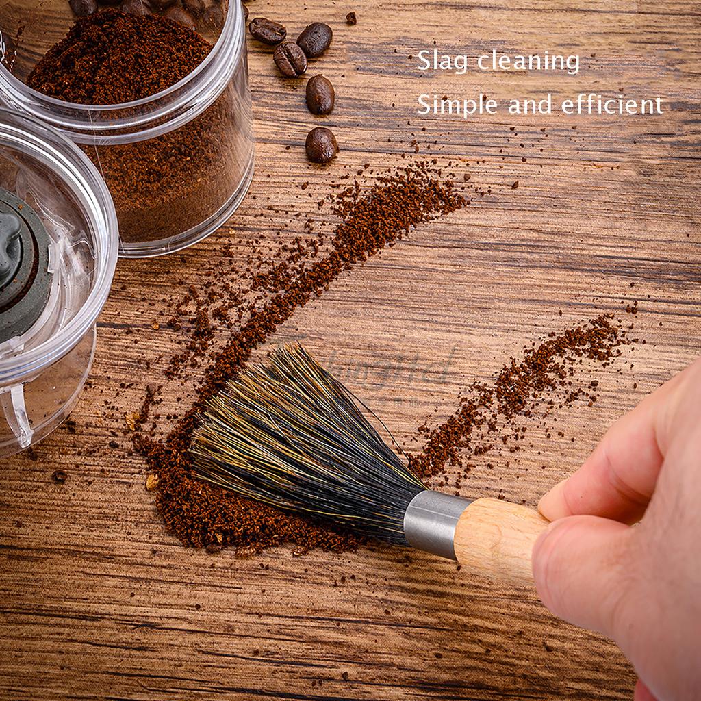 Coffee Grinder Cleaning Brush, Natural Fiber Bristles And Wooden Handle, Espresso Machine Cleaning Brush With Hanging Loop, For Home Kitchen