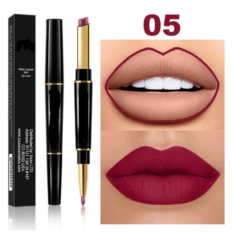 12 Color Sexy Red Matte Lipstick Lip Liner 2 In 1 Makeup Matte Lipstick Durable Waterproof Nude Red Lipstick Lips Cosmetics