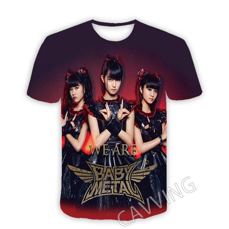Babymetal Japanische Mädchenband Metal Rock T-Shirt 3D Druck Herren Damen Hip-Hop Trend Kurzarm T-Shirts Mode Übergroßes Streetwear Oberteil 5XL black