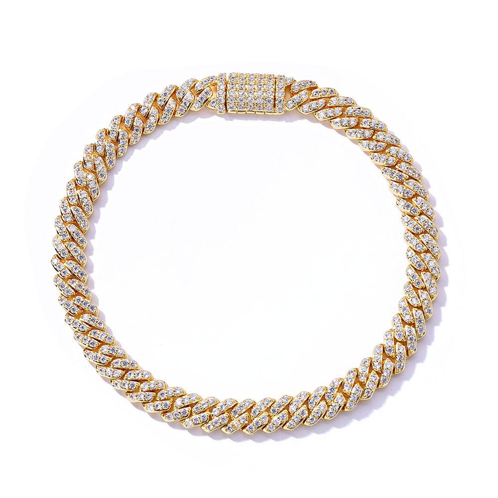 6mm Zircon Cuban Link Necklace & Bracelet: European/American Hip Hop Jewelry