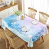 Cartoon White Cloud Rainbow Pattern Tablecloth Cute Cloud Rectangular Table Cover for Party Living Room Dining Room Decoration