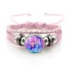 Anime Hand Bracelet Braided Leather Adjustable Wristband Cute Cosplay Accessories Birthday Gift for Kids Girls Fans 3 colors
