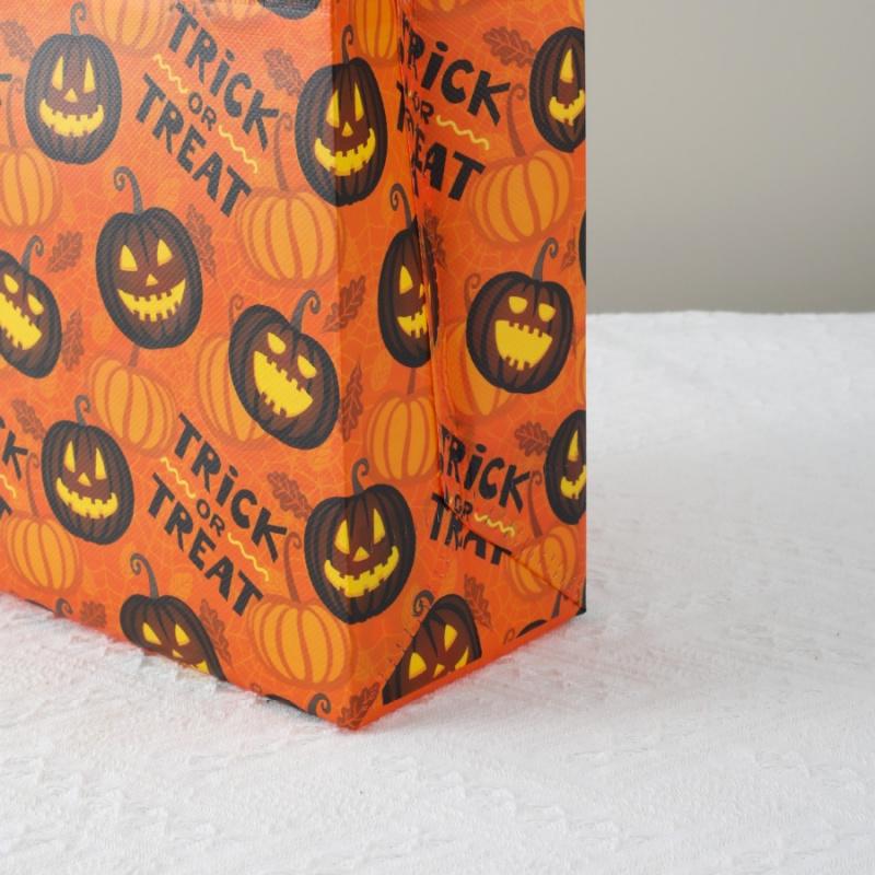 1/2pcsHalloween Gift Bag Pumpkin Tote Bag Party Candy Bag Foldable Non-Woven Shopping Bag Chocolate Snack Storage Bag