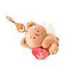 Cute Keychain with Expandable Heart shaped Pendant Practical Bear Keyring Mobile Phone Accessory Pendant for Backpack