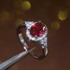New recommendation, classic temperament red gemstone ring, European and American micro-inlaid zircon fashion women's ring