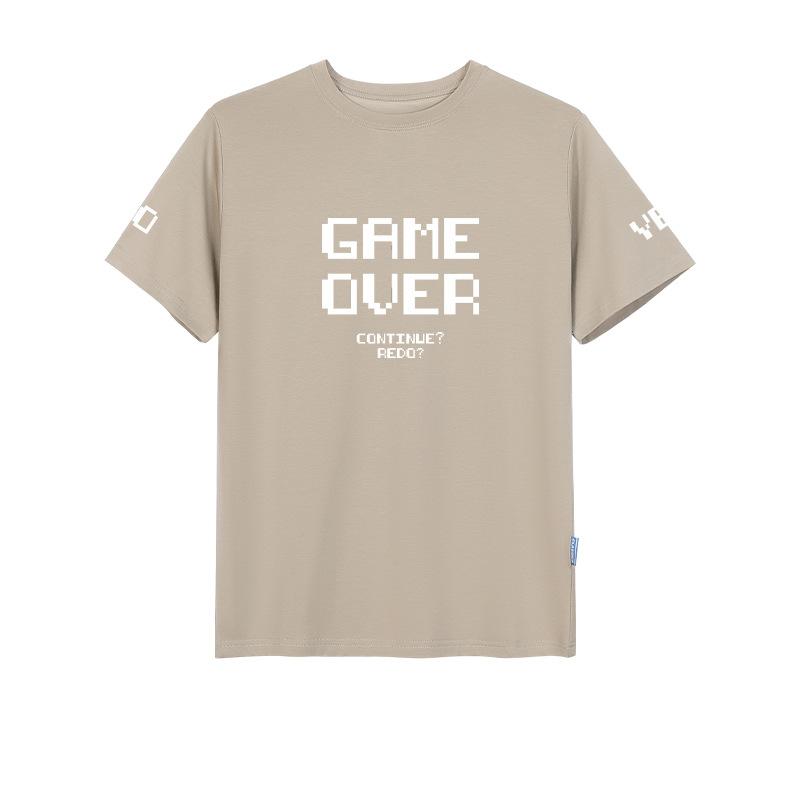 Herren Kurzarm Sommer Buchstaben T-Shirt Übergröße Locker Lässig Rot Reine Baumwolle T-Shirts Herren