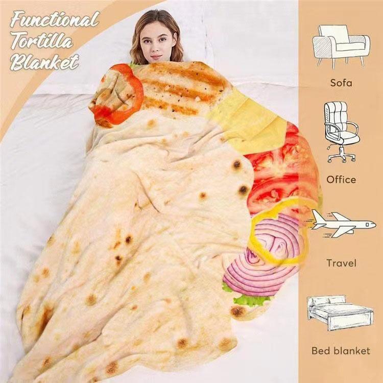 Flatbread Pancake Blanket Indian Fly Cake Blanket Burrito Office Nap Air Conditioning Comforter Cover Leg Shawl