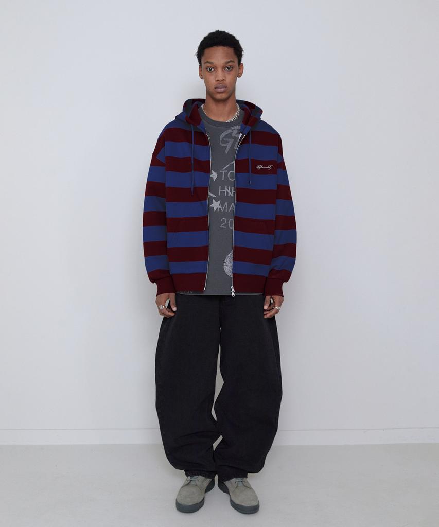 Retriever Club Bold Stripe Hood Zip Up [Blue]
