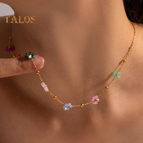 Dame Halskjede Armbånd Fargerikt Blomsteranheng Justerbar Lengde Søt Stil Ball Bryllupsfest Hals- og Håndleddsmykker Bursdag Jubileumsgave