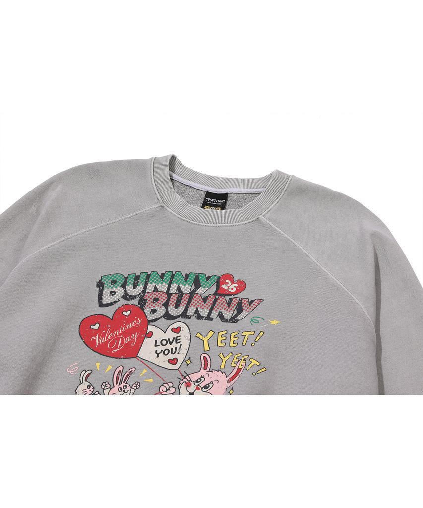 CPGN STUDIO Bunny Bunny Raglan Pigment Sweatshirt Ghost Gray